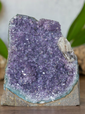 raw natural purple amethyst geode cut base