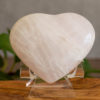 soft pink mangano calcite heart crystal salted moon rocks