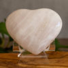soft pink mangano calcite heart crystal salted moon rocks