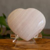 pink mangano calcite heart crystal salted moon rocks