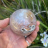 unique pink amethyst sphere salted moon rocks