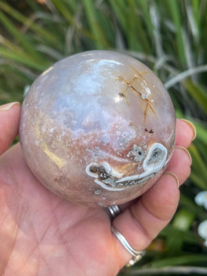 unique pink amethyst sphere salted moon rocks