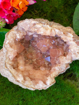 pink amethyst geode salted moon rocks