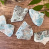 Larimar slabs salted moon rocks