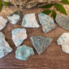 Larimar slabs salted moon rocks