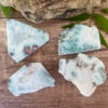 Larimar slabs salted moon rocks
