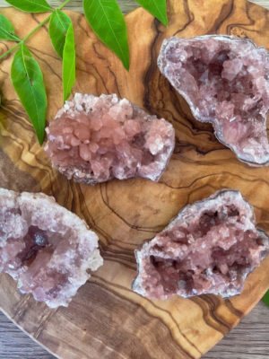 pink amethyst geode salted moon rocks